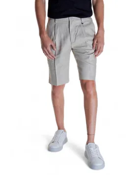 Antony Morato Plain Beige Shorts with Zip and Button Fastening