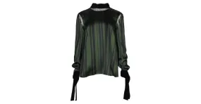 Autre Marque Blusa de pijama de rayas verde oscuro ADEAM 