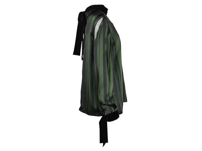 Autre Marque Blusa de pijama de rayas verde oscuro ADEAM 