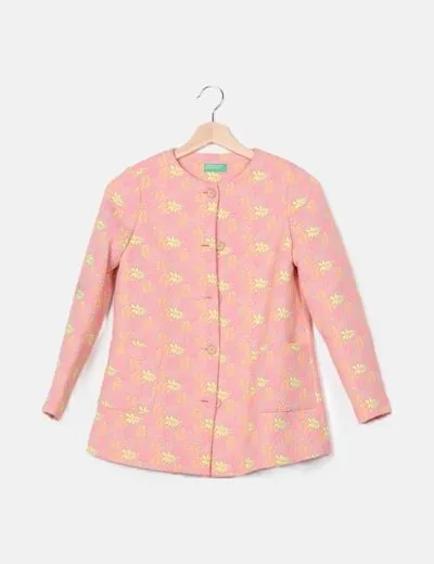 Benetton Blazer rosa estampada