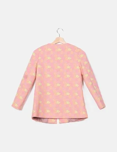 Benetton Blazer rosa estampada