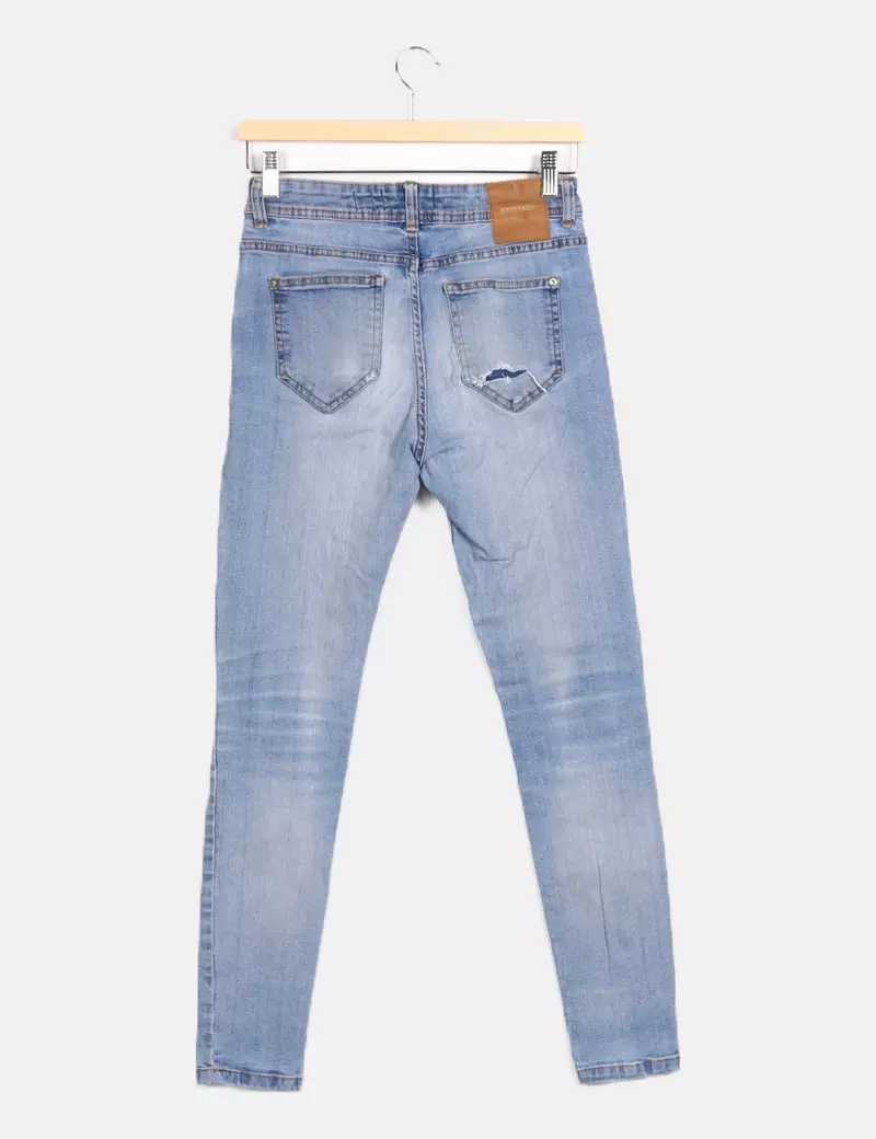 Bershka Pantalón pitillo denim