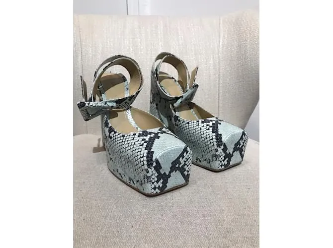 BOTTEGA VENETA Tacones T.UE 41 Pieles exóticas Azul 