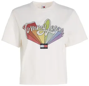 CAMISETA HOLGADA MUJER TOMMY JEANS CON LOGO DE ARCOÍRIS