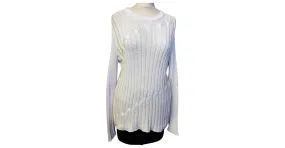 Cerruti 1881 JERSEY PUNTO CERRUTI TRENDY LANA LINO CAMISETA EMERIZADA CREMA 38/40/42 Blanco roto 