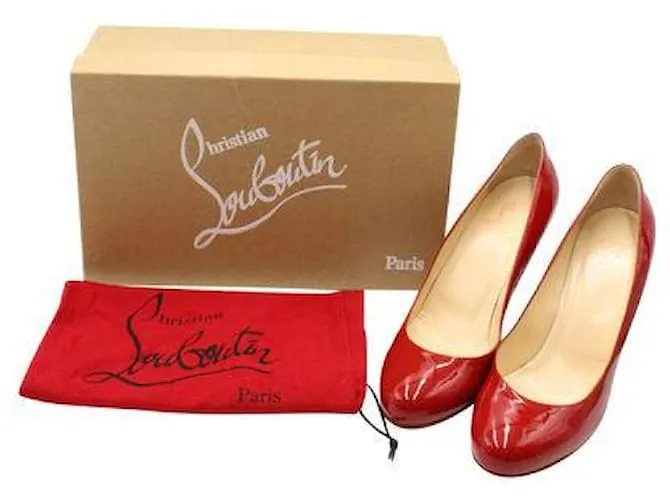 CHRISTIAN LOUBOUTIN Fifi Rojo 85 Tacones De Charol De Becerro Roja 