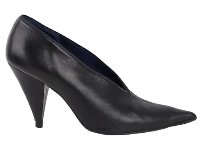 Céline Tacones de cuero Negro 