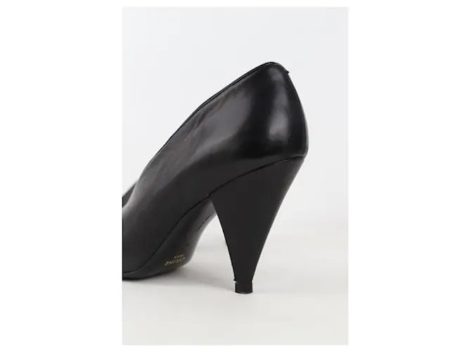 Céline Tacones de cuero Negro 