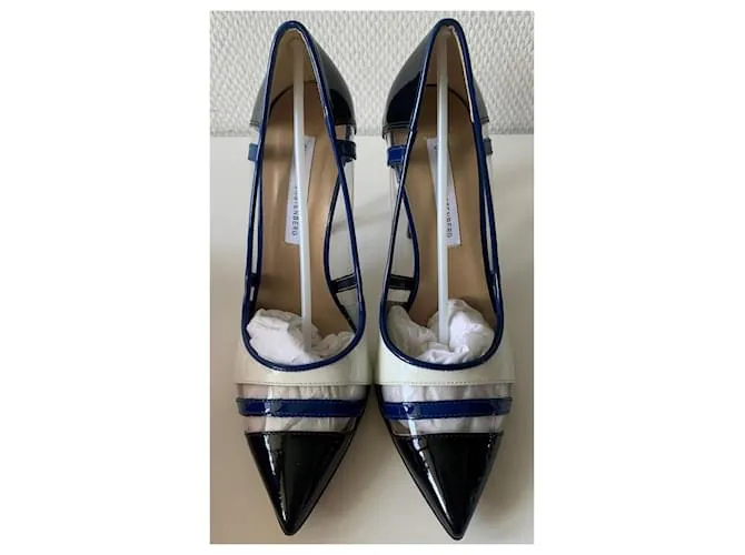 Diane Von Furstenberg Tacones Negro Blanco Azul 