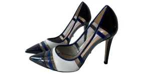 Diane Von Furstenberg Tacones Negro Blanco Azul 