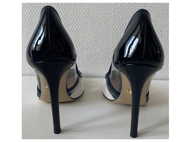 Diane Von Furstenberg Tacones Negro Blanco Azul 