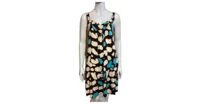 Diane Von Furstenberg Vestido de jersey de seda multicolor Carlyle de DvF Castaño Crudo Turquesa 