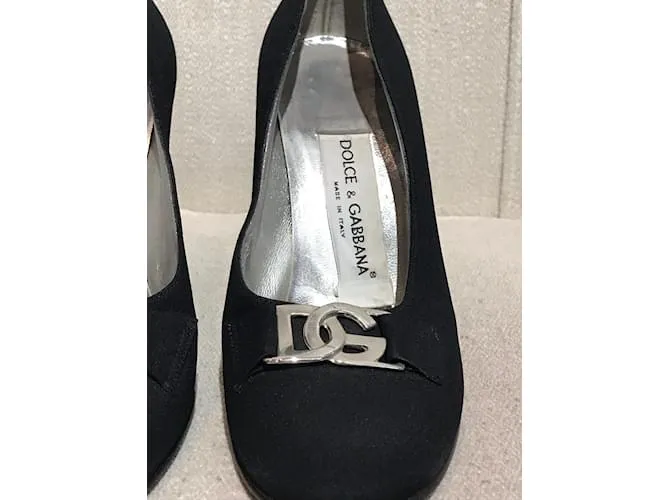 DOLCE & GABBANA Tacones T.UE 35 paño Azul 