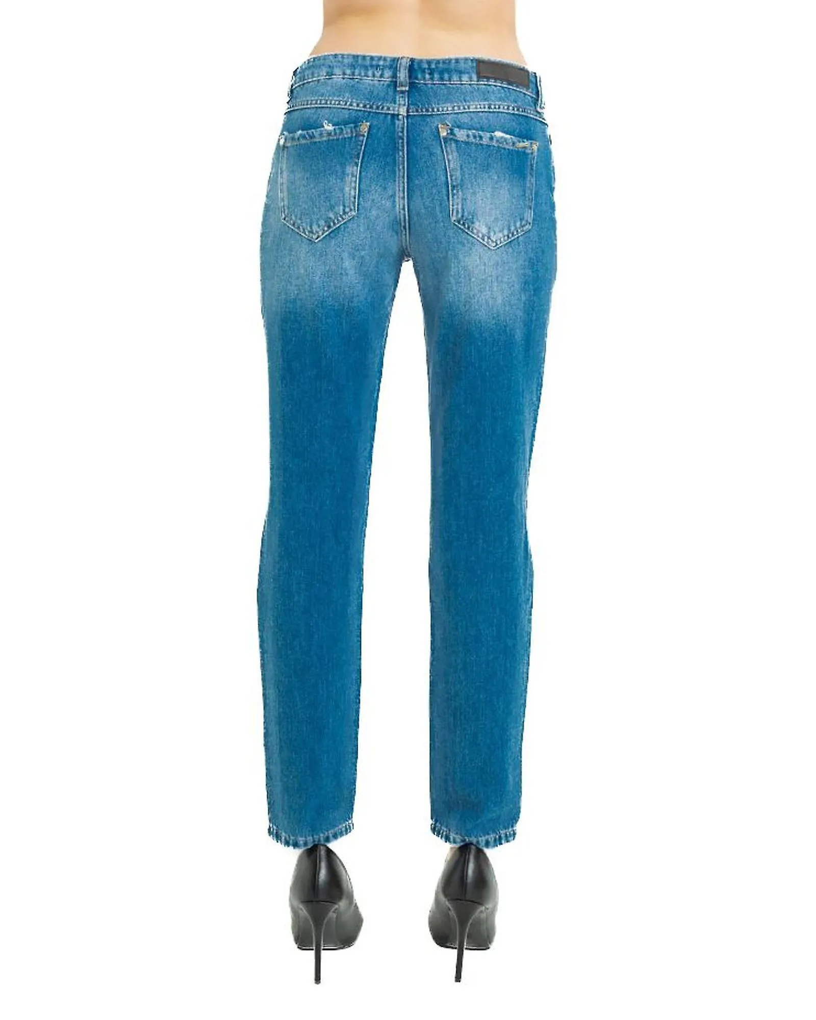 Imperfect High-Waisted Jeans with Appliques & Breaks