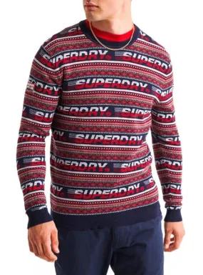 jersey superdry downhill jaquard marino hombre