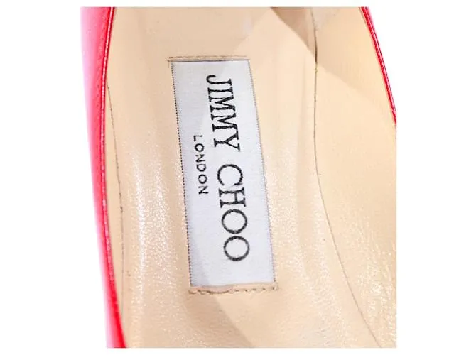 JIMMY CHOO Tacones T.UE 34.5 Cuero Roja 