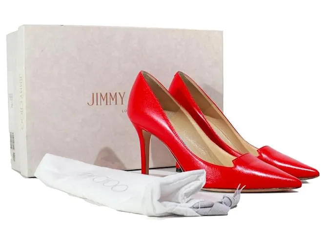 JIMMY CHOO Tacones T.UE 34.5 Cuero Roja 