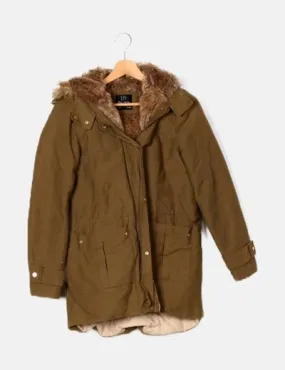 Lefties Parka verde capucha pelo