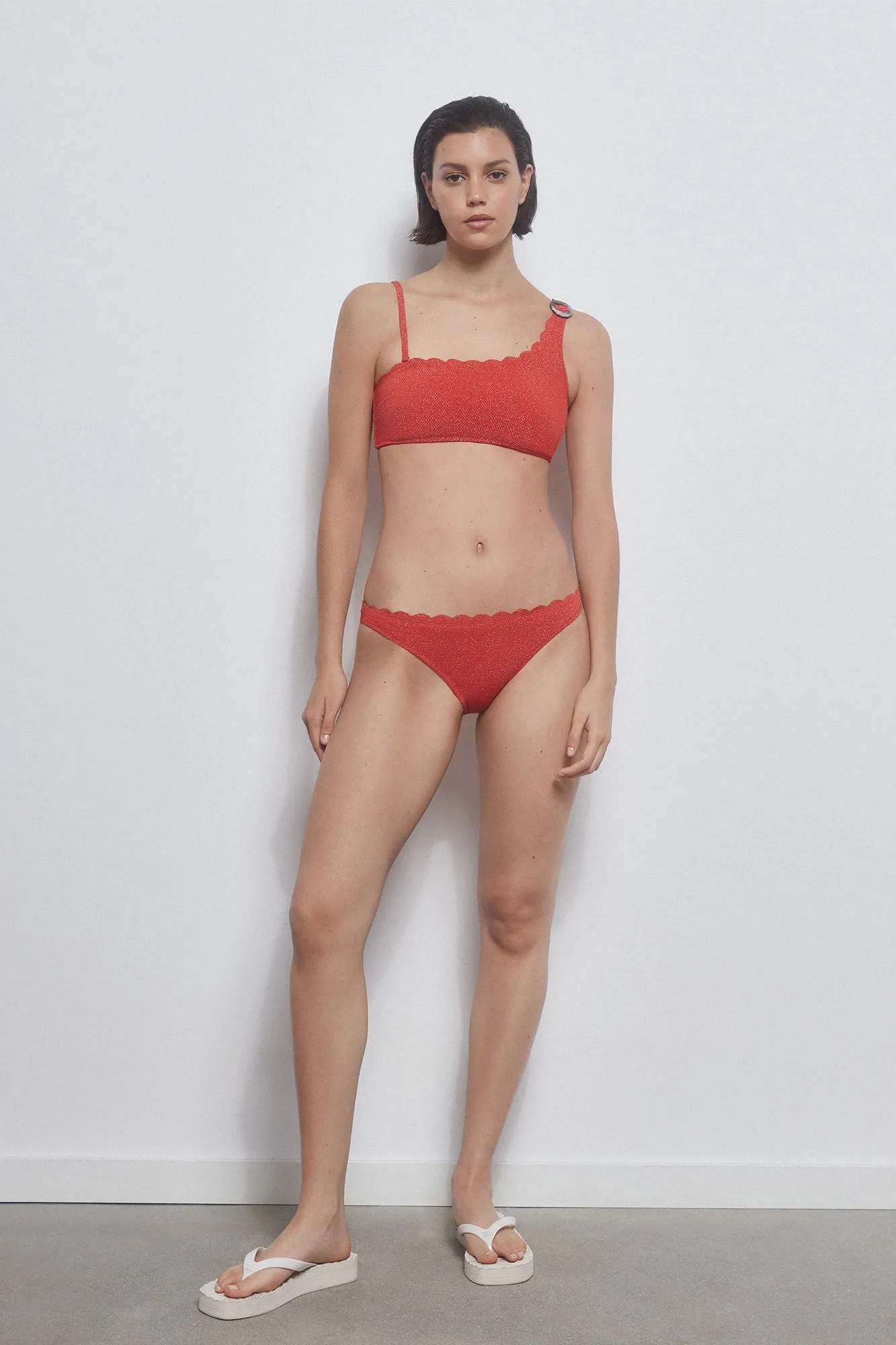 Lurex scalloped bikini