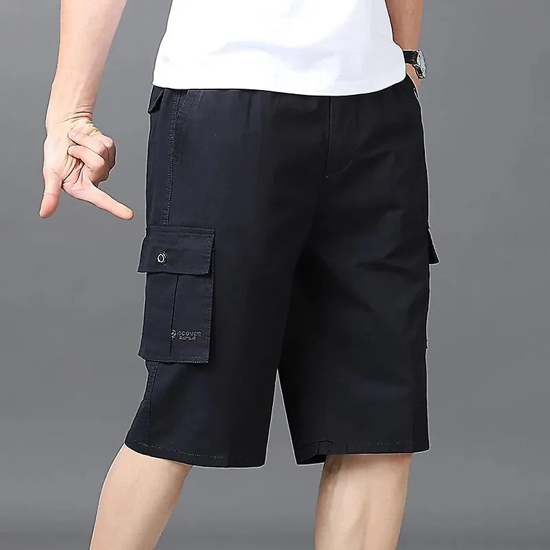 Men Summer Solid Cargo Shorts Men Multi Pockets Casual Large Size Shorts Men Quick Dry Breathable Bermuda Beach Shorts Male 5xl