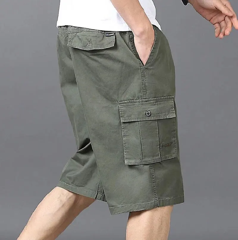 Men Summer Solid Cargo Shorts Men Multi Pockets Casual Large Size Shorts Men Quick Dry Breathable Bermuda Beach Shorts Male 5xl