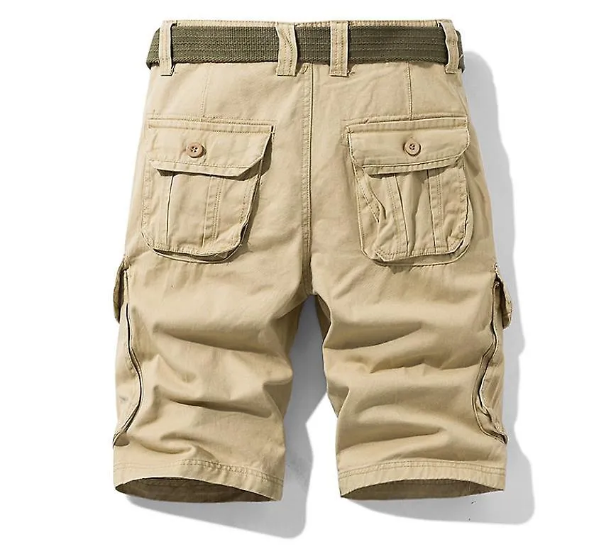 Men's cotton camouflage multi-pocket cargo shorts