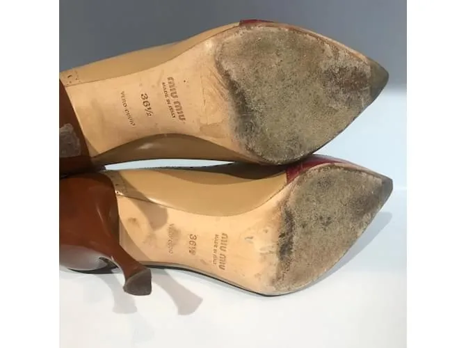 Miu Miu MIU Tacones MIU T.UE 36.5 Charol Beige 