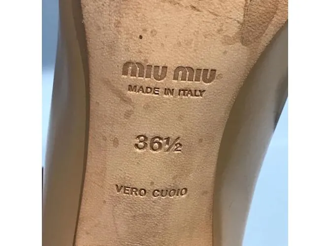 Miu Miu MIU Tacones MIU T.UE 36.5 Charol Beige 