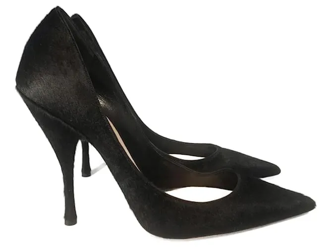 NINA RICCI Tacones T.UE 41 Piel de becerro estilo potro Negro 