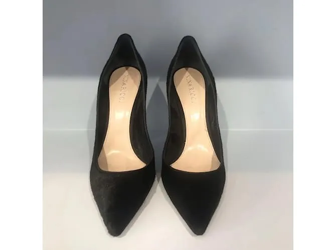 NINA RICCI Tacones T.UE 41 Piel de becerro estilo potro Negro 