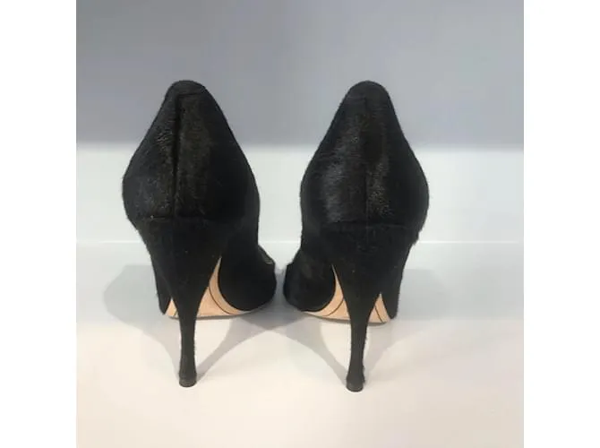 NINA RICCI Tacones T.UE 41 Piel de becerro estilo potro Negro 