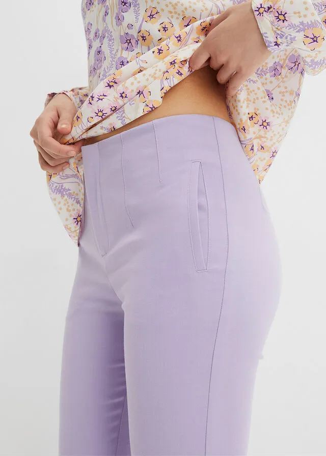 Pantalón de pinzas Violeta claro