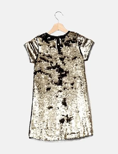 Primark Vestido dorado paillettes