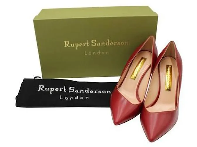 Rupert Sanderson Tacones Vista Burdeos en piel de becerro en Burdeos 