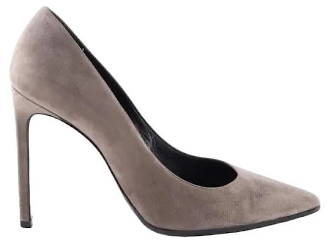 Saint Laurent Tacones de gamuza Gris 