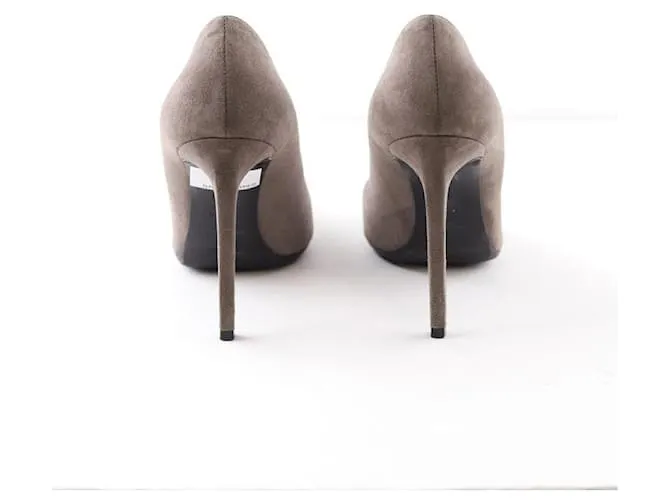 Saint Laurent Tacones de gamuza Gris 