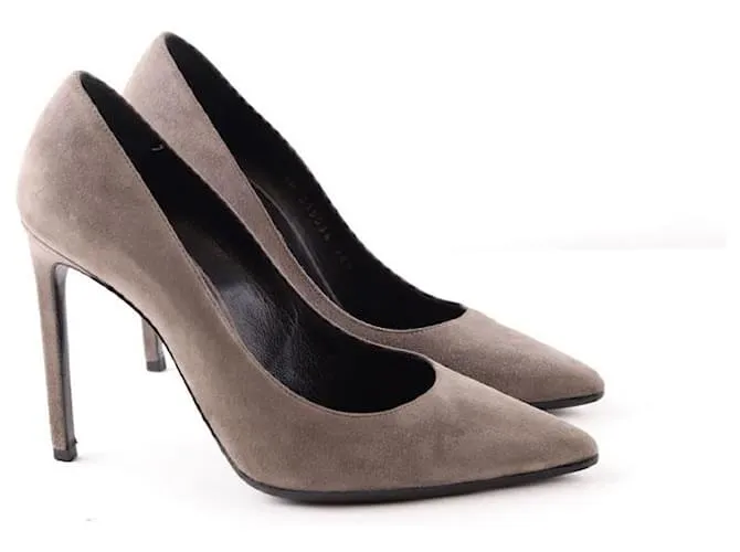 Saint Laurent Tacones de gamuza Gris 