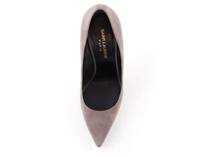 Saint Laurent Tacones de gamuza Gris 