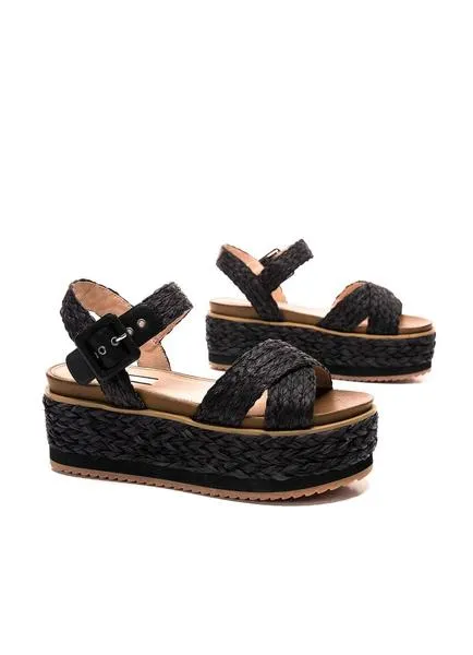 sandalias pepe jeans wick natural negro para mujer