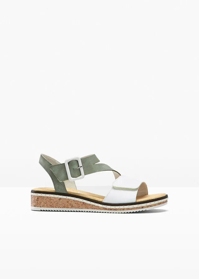 Sandalias Rieker Blanco-verde menta