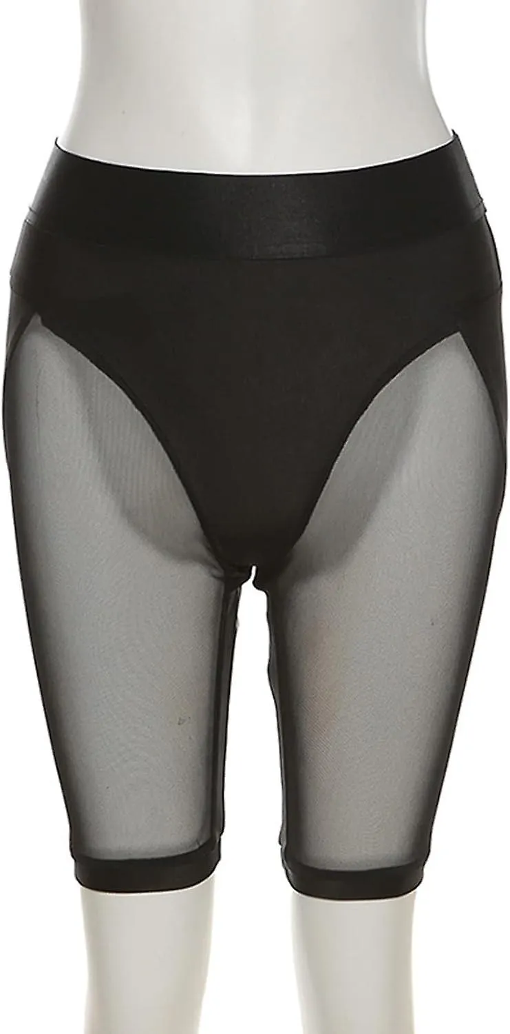 See-through Mesh Patchwork Shorts Fitness Sport Wear