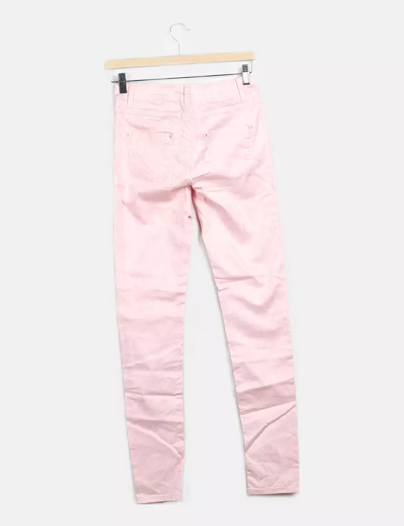 SOO Pantalón denim rosa skinny