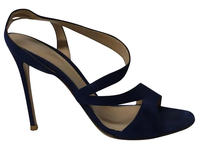 Tacones con tiras de Gianvito Rossi en ante azul real 