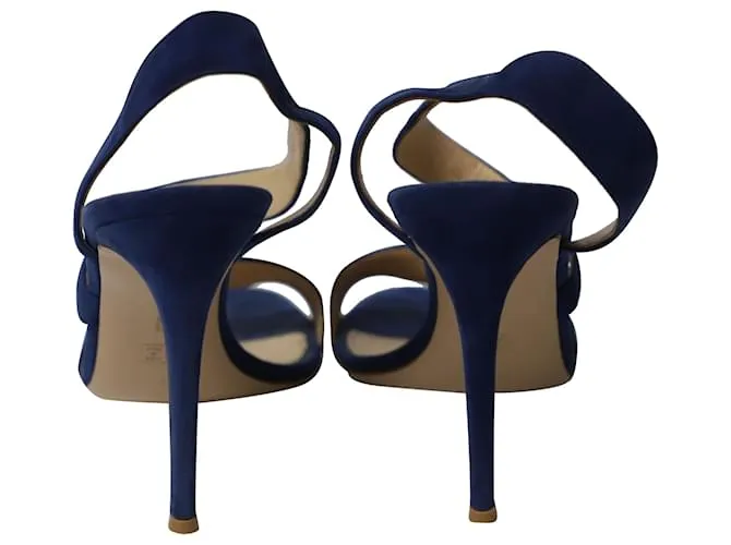 Tacones con tiras de Gianvito Rossi en ante azul real 