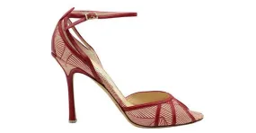 Tacones peep-toe de seda estampados rojos Jimmy Choo Roja 