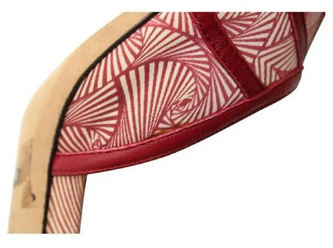 Tacones peep-toe de seda estampados rojos Jimmy Choo Roja 