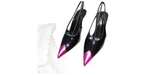 Tacones Vesper de Saint Laurent Negro Fucsia 