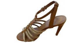 Tory Burch Tacones dorados y marrones Castaño 