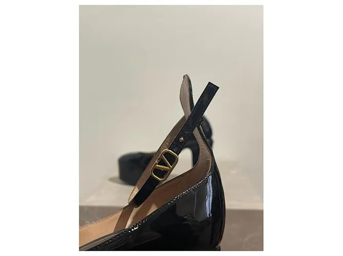 VALENTINO GARAVANI Tacones T.EU 38 Cuero Negro 