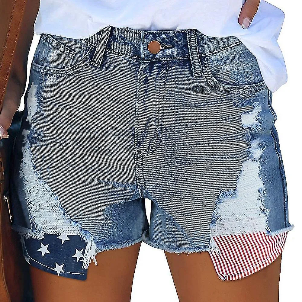 Women High Waist Ripped Denim Shorts Hot Pants Short Pants